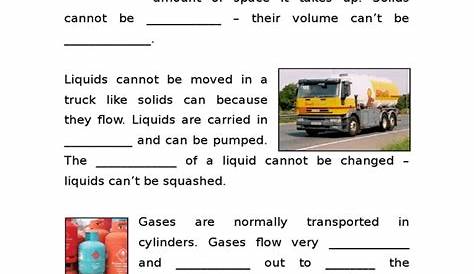 Solids, Liquids and Gases Worksheet