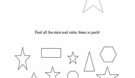 star worksheets for kindergarten