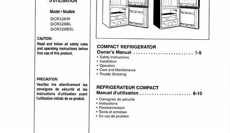 danby mini fridge manual