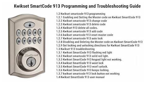 Kwikset SmartCode 913 Troubleshooting: Quick Details Guide