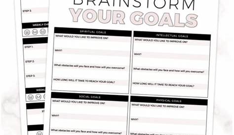 goal brainstorming worksheet