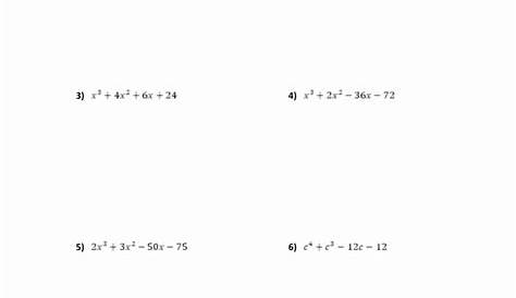 50 Factoring Worksheet Algebra 2