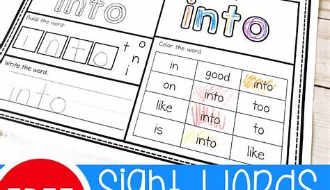 kindergarten sight word practice worksheets