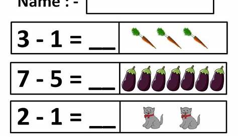 math worksheet for kindergarten subtraction