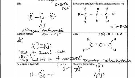 lewis structure of atoms worksheets