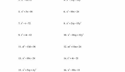 11 Best Images of Factoring Worksheets Algebra II - Algebra 1 Factoring