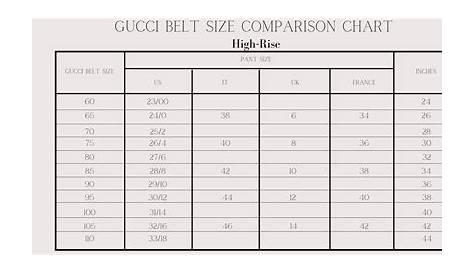 gucci belt women size chart