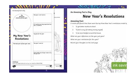 New Year’s Resolutions Worksheet | Twinkl Learning Resources