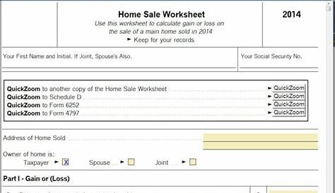 home sale worksheets