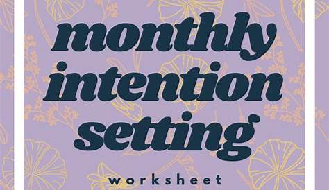 intention setting worksheets