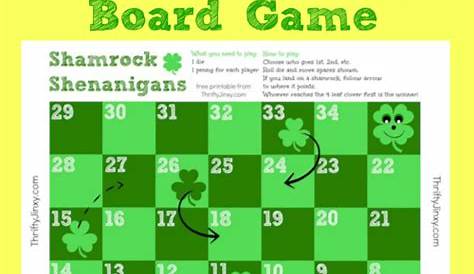 Free Printable St. Patrick's Day Board Game - Shamrock Shenanigans