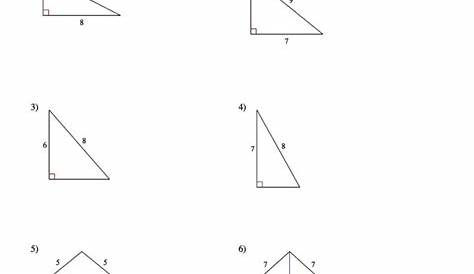Pythagorean Theorem Word Problems Matching Worksheets