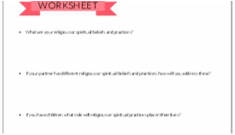 spirituality worksheets