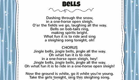 jingle bells words printable