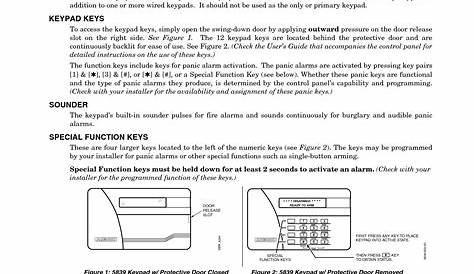 Honeywell keypad wireless 5839 User Manual
