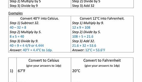 Temperature conversion worksheet key - tmjord