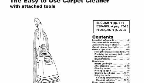 Hoover F5905 900 User Manual UPRIGHT EXTRACTOR Manuals And Guides L0803708
