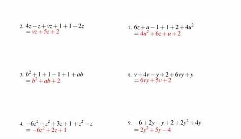 Simplifying Algebraic Expressions with Two Variables and Six Terms