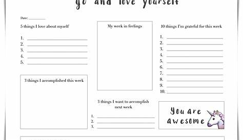 30 Self Esteem Worksheets To Print | Kittybabylovecom | Self esteem