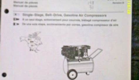 Coleman Powermate Gas Single Stage Belt Dr Air Compressor Parts Manual
