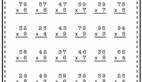 grade printable multiplication worksheet