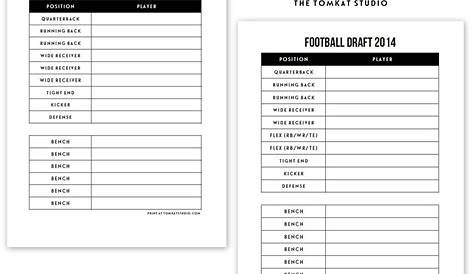 Fantasy Football Blank Draft Sheet - FREE DOWNLOAD - Aashe