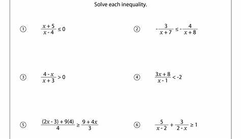 rational inequalities worksheets