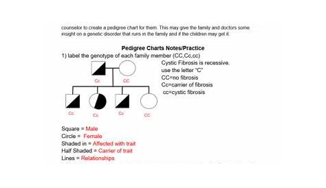 Pedigree Analysis Worksheet Answers / Pedigree Charts The Family Tree
