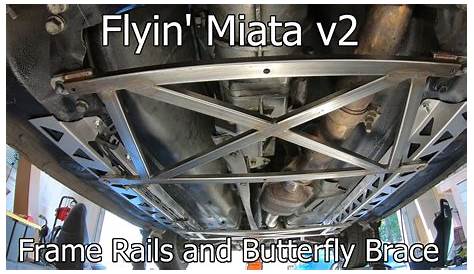 Flyin' Miata Frame Rails and Butterfly Brace v2.0 - NB Miata Installation Guide - YouTube