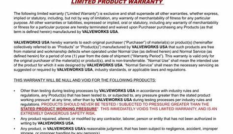 generic warranty product guide