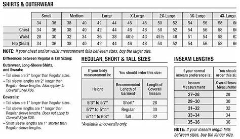 women's carhartt size chart