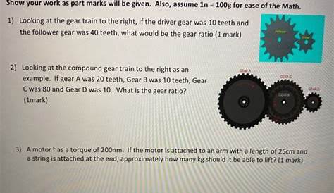 gears worksheet math different sizes