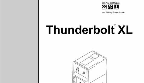 Miller Thunderbolt 225 Welder Manual
