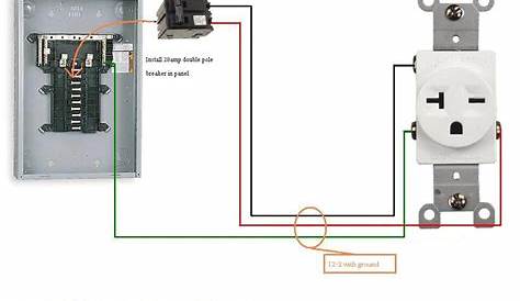 How to wire a 20 amp 240 volt outlet from a fuse box?