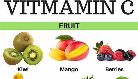 vitamin c levels in fruits and vegetables