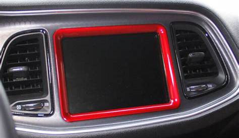 RED Accessories Console GPS Dashboard Cover Trim For Dodge Challenger
