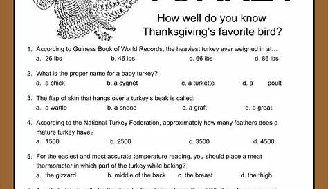 10 Best Printable Trivia Thanksgiving Games PDF for Free at Printablee