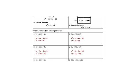 Multiplying Binomials Worksheet - Teaching and Practice by Maya Khalil