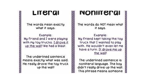 examples of nonliteral language