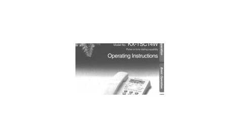 Panasonic KX-TSC14W - KX TSC14 Corded Phone Manual
