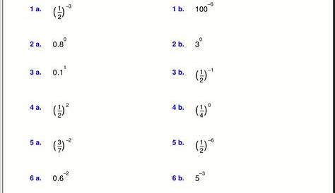 simple exponents worksheets