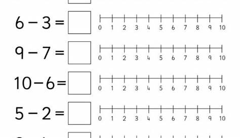 Number Line Subtraction Worksheets (SB12219) - SparkleBox