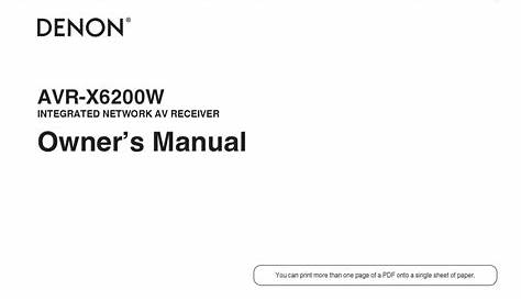 denon avr-x3800h 9.4-ch receiver manual
