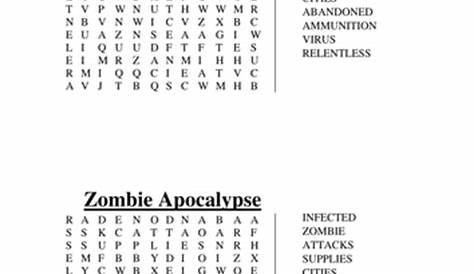 zombie apocalypse worksheet answers