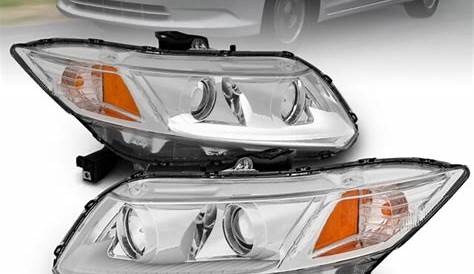 [LED Bar Style]For 2012 2013 2014 2015 Honda Civic Projector Chrome