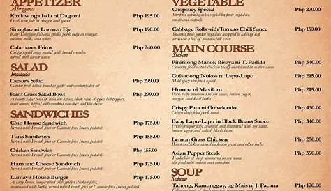 room menu | Palm Grass The Cebu Heritage Hotel