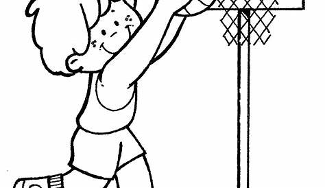 Printable basketball coloring pages for kids - Basketball Kids Coloring