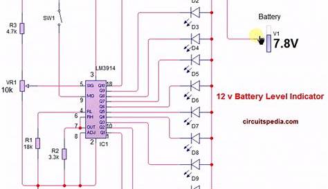 12v Battery Charge Level Indicator Circuit With 3914 Ic