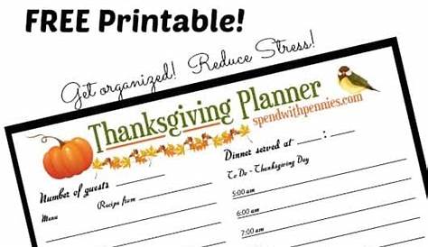 thanksgiving dinner planner printable