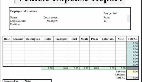 vehicle-expense-log-000 | Report template, Excel templates, Templates